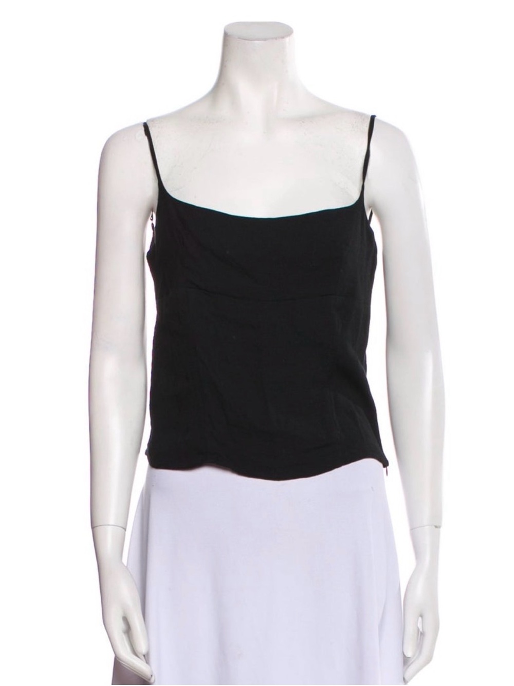 Reformation Black Slim-Strap Cami Top